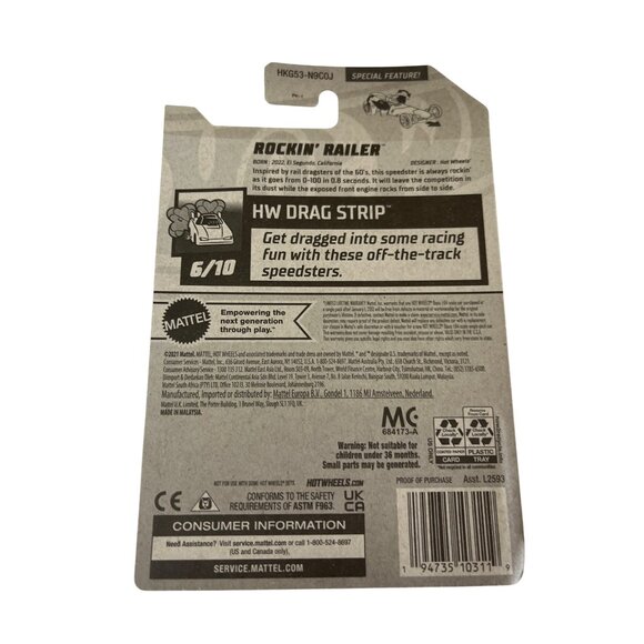 Hot Wheels 2023 Rockin Railer Drag Strip 177/250 6/10 Diecast New - Picture 2 of 5